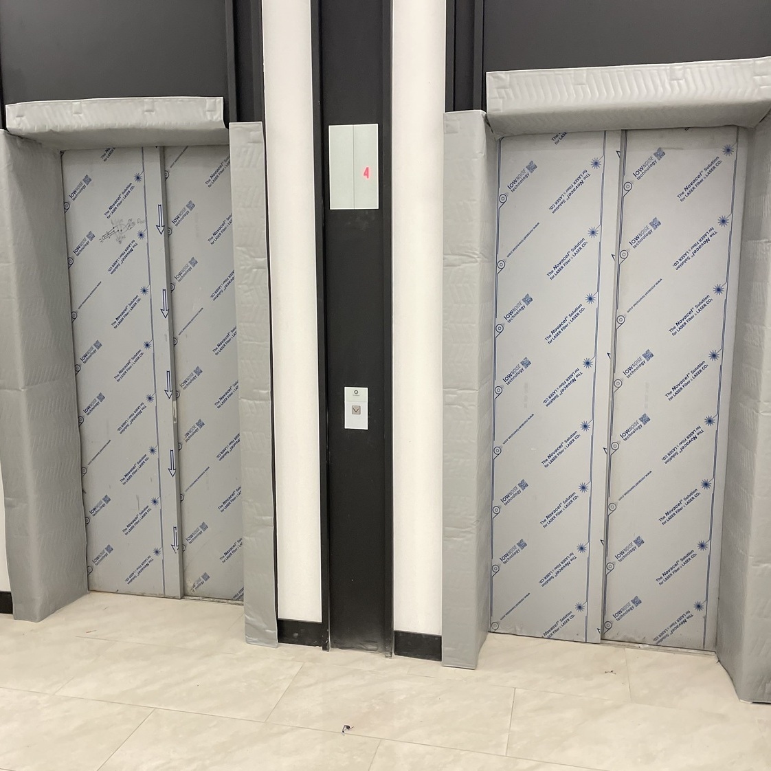 Защита лифта панелями