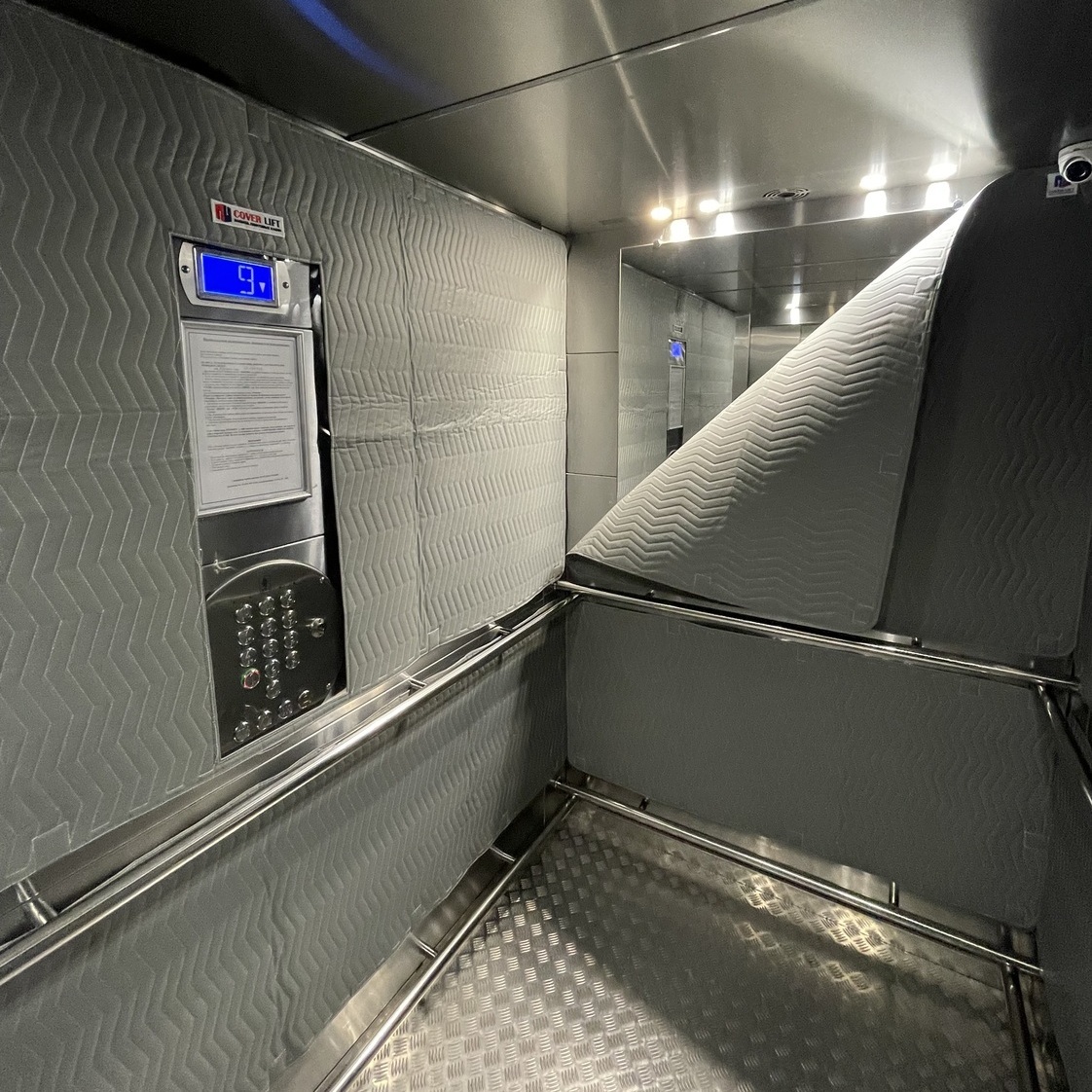Защита лифта панелями  Коверлифт 